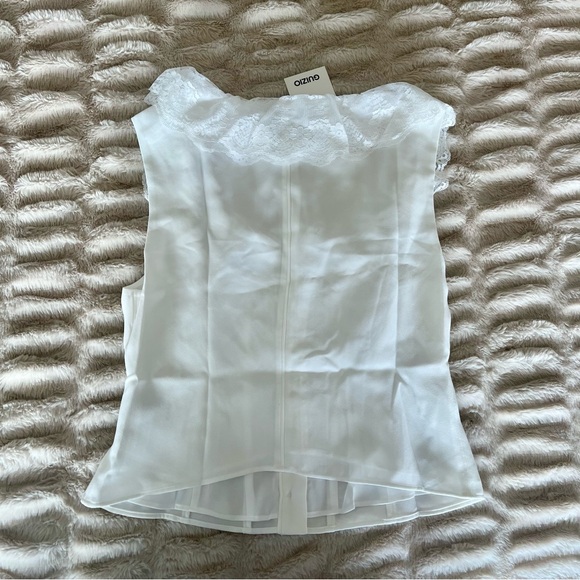 Danielle Guizio White Lace Trim Blouse - Picture 2 of 4